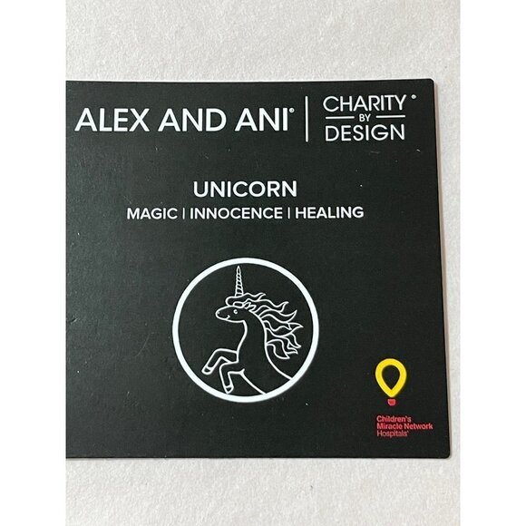 NWT Alex And Ani Gold Unicorn Charm Bangle Children's Miracle Network Hospitals - Picture 6 of 6